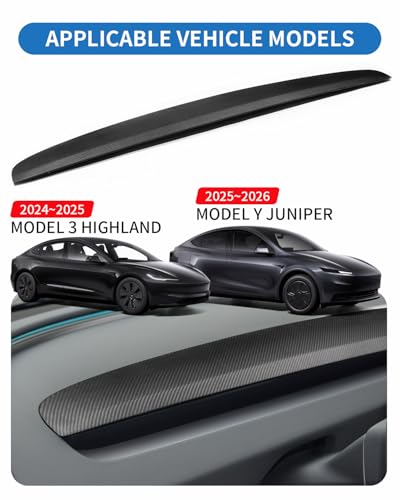 DCRCFIBER Real Carbon Fiber Dashboard for Tesla Model 3 Highland(2024-2025) /Model Y Juniper(2025-2026) 100% Carbon Fiber OEM Replacement Dashboard 3D Twill（1 Pack）