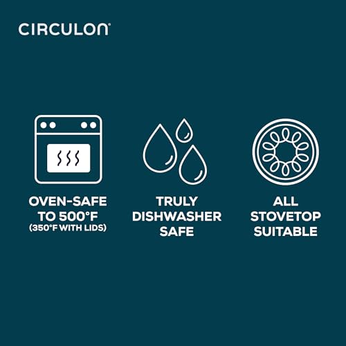Circulon Halo with LaserDefense Ceramic Nonstick Pots and Pans with Lids, Compatible with All Stovetops, Made without PFAS, Dishwasher and Oven Safe, 11 Piece Cookware Set - Pearl White