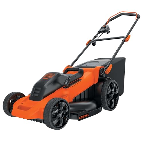 BLACK+DECKER 20-Inch Corded Electric Lawn Mower, Ultra Light Push Mower, 13-Amp High Output Motor, 3 in 1 Cutting Versatility, Tool Free Height Adjustment, 7-setting Cutting Height (MM2000)