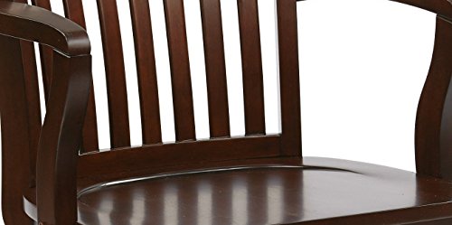 OSP Home Furnishings Deluxe Wood Banker's Home Office Desk Chair with Adjustable Height, Locking Tilt and Heavy Duty Base, Espresso Finish