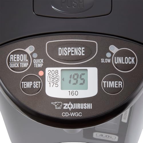 Zojirushi CD-WGC30TS Micom Water Boiler & Warmer 3.0 Liter, Silver Dark Brown, PFAS-free & BPA-free