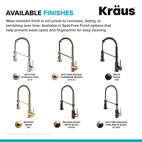 KRAUS Bolden Touchless Sensor Commercial Style 2-Function Single Handle Pull Down Kitchen Faucet in Brushed Brass/Matte Black, KSF-1610BBMB