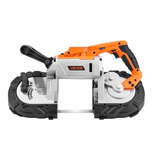 VEVOR 20V Portable Band Saw, 5 in Deep Cut, 360W Cordless Compact Bandsaw with Brushless Motor, Adjustable Speed, for Cutting Metal, Wood, Compatible with Makita Batteries (Bare Tool Only)