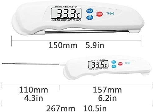 NCRD Meat Thermometer for Cooking Food Thermometer Digital Instant Read Kitchen Cooking Thermometer with Backlight LCD for Grilling/BBQ/Baking/Candy/Liquids/Oil