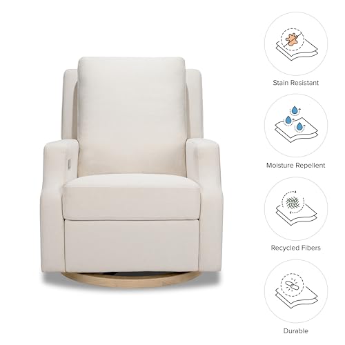 Namesake Crewe Glider Recliner Nursery Chair - GREENGUARD Gold & Certi-PUR US Certified Rocker Recliner - Glider Rocking Chair for Nursery & Living Room - Electronic, 270° Swivel, Performance Cream