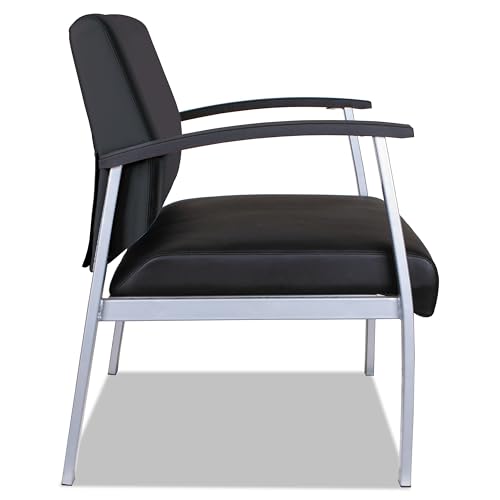 Alera metalounge Series bariatric Guest Chair, 30.51" x 26.96" x 33.46", Black seat, Black Back, Silver Base