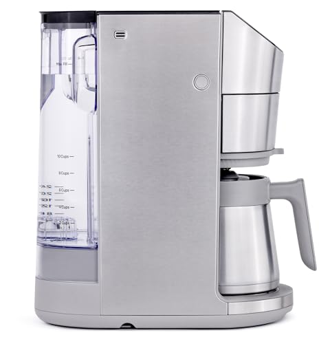 GE Profile Smart Grind & Brew Coffee Maker w/Podless Single Serve, 90oz Water Reservoir, 10 Cup Thermal Carafe, Voice Control, Adjustable Burr Grinder, SCA Certified, Barista-Quality, Stainless Steel