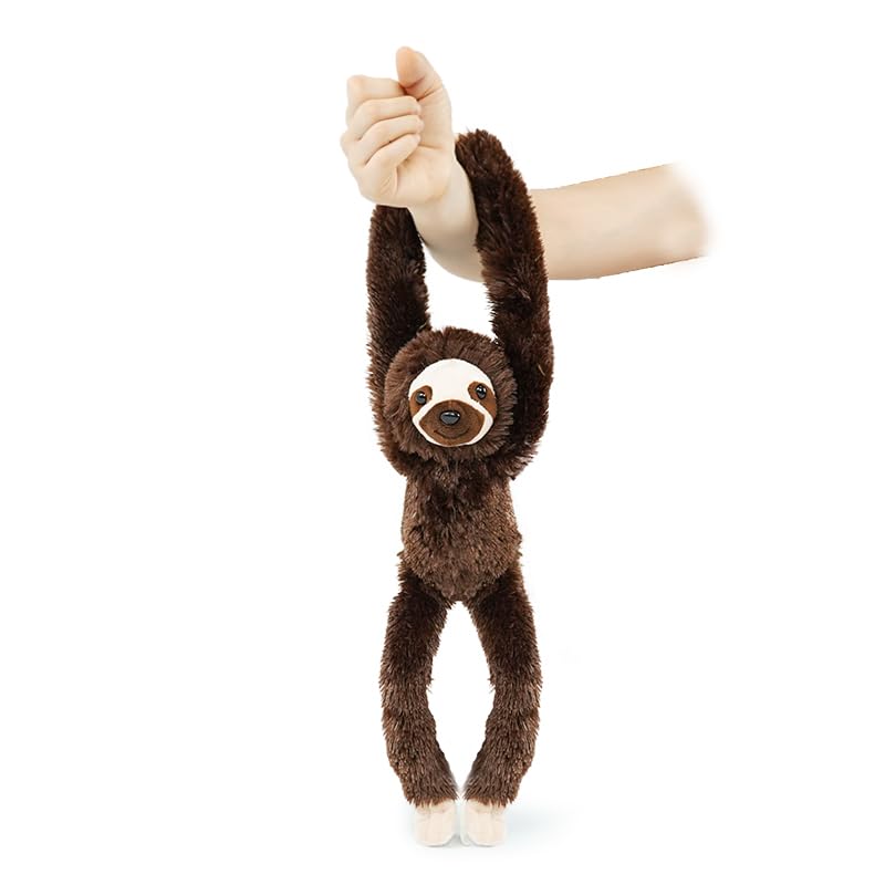 Hideekoog Stuffed Sloth Toy Hanging Stuffed Animal, Three-Toed Sloth Hooks and Stuffed Animals with Rings for Kids, Gifts for Boys and Girls Hanging 20inches