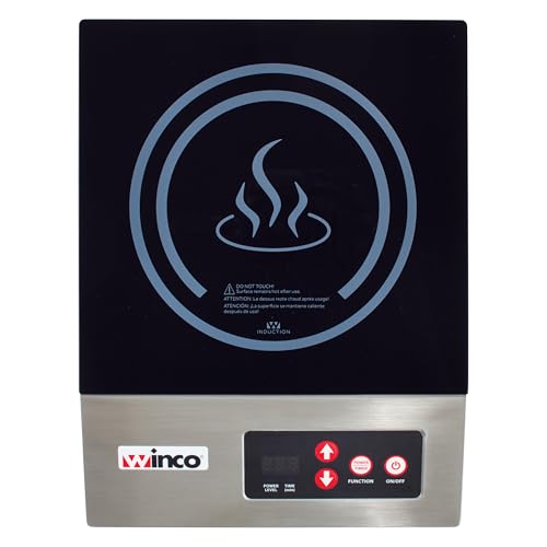 Winco EIC-400E Commercial-Grade Portable Induction Cooktop Burner, 1800 W, 120V