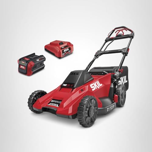 SKIL PWR CORE 40 Electric 20" Lawn Mower, Self-Propelled Cordless, Includes 40V 6.0Ah Battery and PWR Jump Charger - SM4910C-11