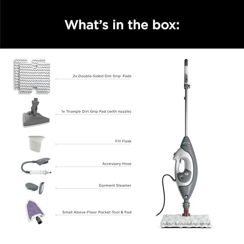 Shark Steam Mop Pro Lift-Away with Detachable Handheld Steam Cleaner for Whole Home Cleaning, Steams Hard Floors, Upholstery, Garments and Cars, 3 Modes with Steam Blaster Technology, S3973D