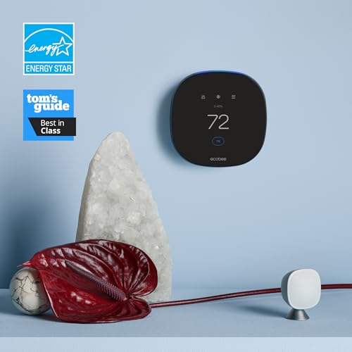 ecobee SmartThermostat with Voice Control - Programmable Wifi Thermostat - Works with Siri, Alexa, Google Assistant - Smart Thermostat for Home