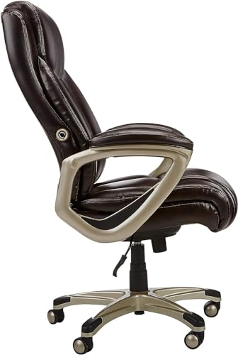 Amazon Basics Big & Tall Executive Office Chair with Lumbar Support, Adjustable Height, 350-Pound Capacity, 28.5"D x 30.25"W x 47.9"H, Black Pewter Finish