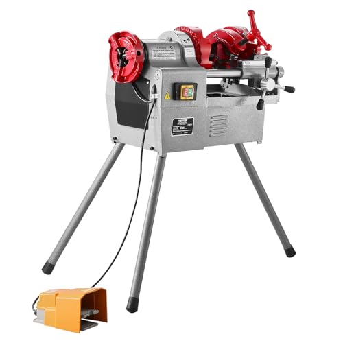 VEVOR Electric Pipe Threader Machine, 750W 28RPM Threading Cutting Machine, 1/2 to 2 inch Pipes Threading Cutter Tool with Foot Pedal for Plumbing, Automotive Repairs, Metalworking
