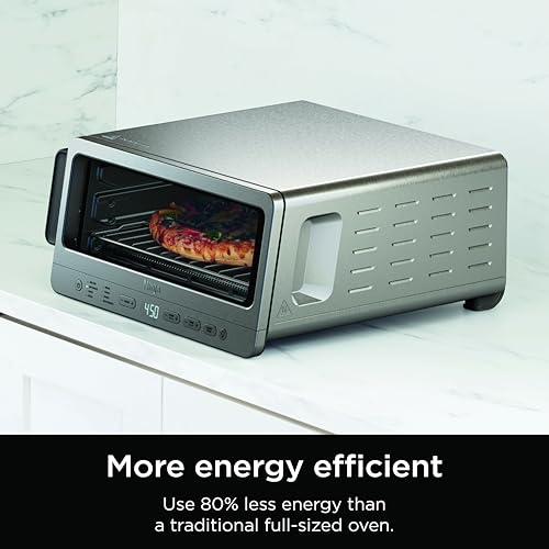 Ninja Air Fryer Toaster Oven Combo | 8-in-1 Functionality | Flip Up & Away for Storage Space | Air Fry Basket, Sheet Pan, Wire Rack & Removable Crumb Tray |1800 Watt | Stainless Steel | SP151