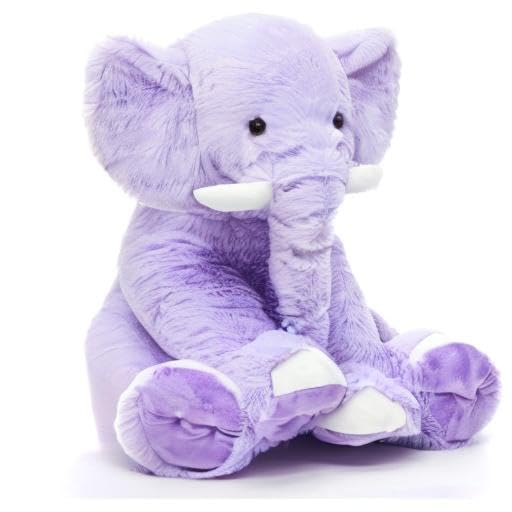 MorisMos Large Elephant Stuffed Animal, 19.6inch Soft Stuffed Elephant Plush Companion Gifts for Girls Boys, Purple