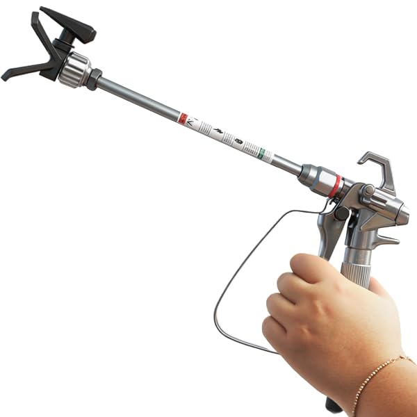 2900PSI Airless Paint Sprayer, 650W 7/8HP High Efficiency Airless Sprayer,0.24GPM Electric Paint Sprayer with Rod & Kits, Indoor/Outdoor DIY to Industrial Spraying (Black)