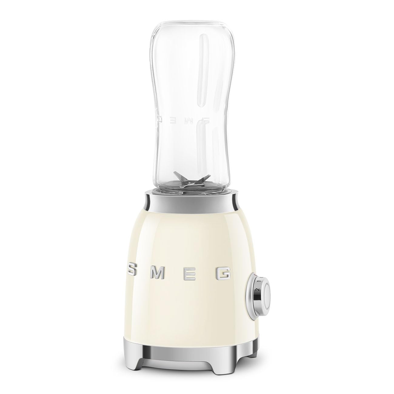 SMEG 50's Retro Style Personal Blender with Backlit Knob and Two 600 ML BPA Free bottles PBF01CRUS Cream