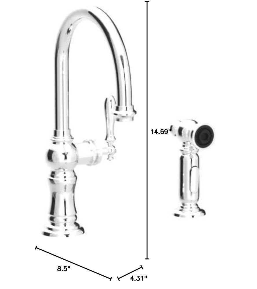 KOHLER K-99262-CP Artifacts 2-Hole Kitchen Sink Faucet and 14-11/16-Inch Swing Spout, Polished Chrome
