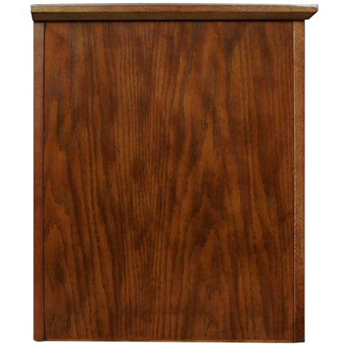 Leick Home 82360 Solid Wood Mission Oak Four Door TV Stand For 65" TVs Universal TV Console Living Room Storage Shelves Entertainment Center, Mission Oak