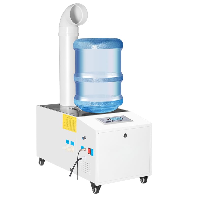 Ultrasonic Industrial Agricultural Humidifer 7L/H (1.85Gal/H) Stainless Steel Smart Commercial Humidifier Large Volume Automatic Mist Cooling Sprayer Airflow for Warehouse Greenhouse Garden