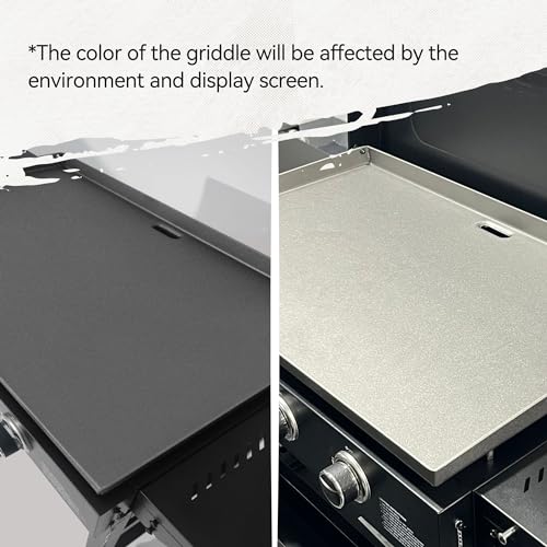 Royal Gourmet GB4007 4 Burner Propane Gas Griddle with Folding Side Tables, 34-Inch Flat Top Grill with 52,000 BTUs Output for Outdoor Cooking like Camping or Tailgating, Black & Silver