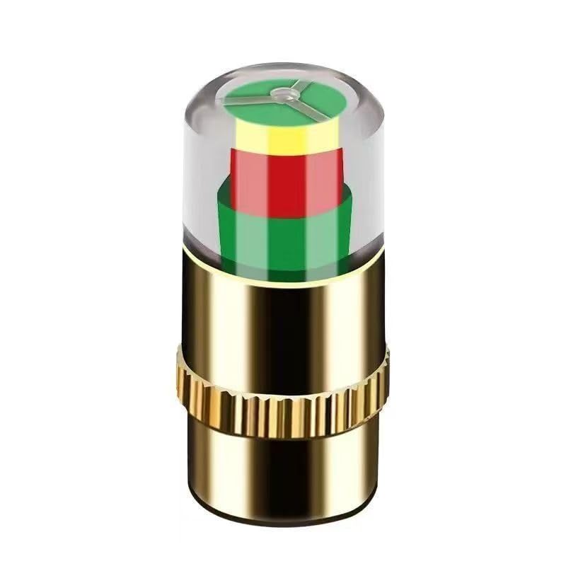 Tire Pressure Monitor Valve Caps, 36 PSI Alert Indicator, 2.4 Bar, Copper Core, 4-Pack
