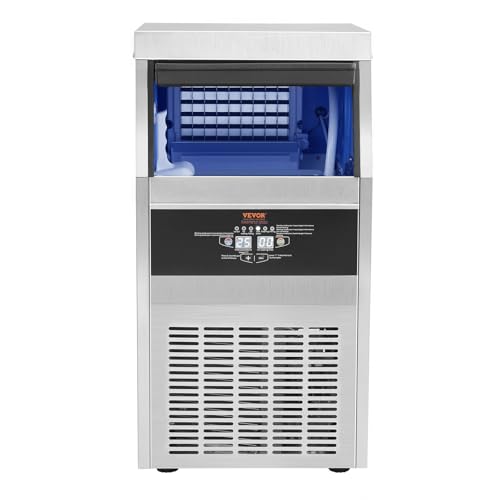 VEVOR Commercial Ice Maker Machine, 90LBS/24H Ice Machine with 22lbs Storage Capacity, 40 Ice Cubes Ready in 12-15 Minutes, Ice Maker Machine for Bar Home Office Restaurant