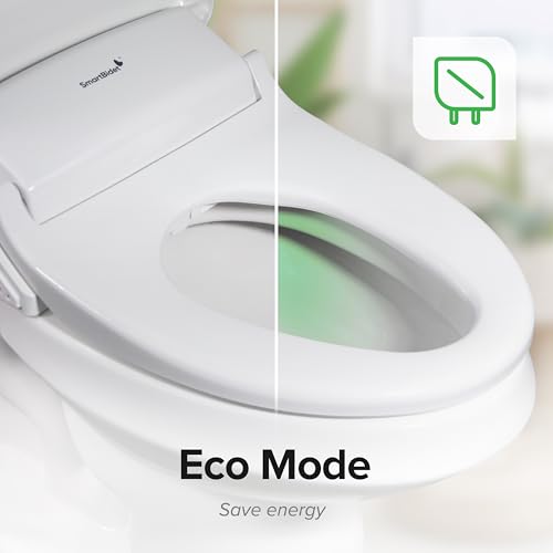 SmartBidet® SB-1200 Luxury Advanced Electric Smart Bidet Round White Toilet Seat with Remote control, Endless Warm Water with LED Night Light, Slim Profile