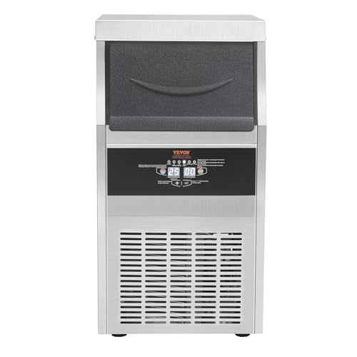 VEVOR Commercial Ice Maker Machine, 90LBS/24H Ice Machine with 22lbs Storage Capacity, 40 Ice Cubes Ready in 12-15 Minutes, Ice Maker Machine for Bar Home Office Restaurant