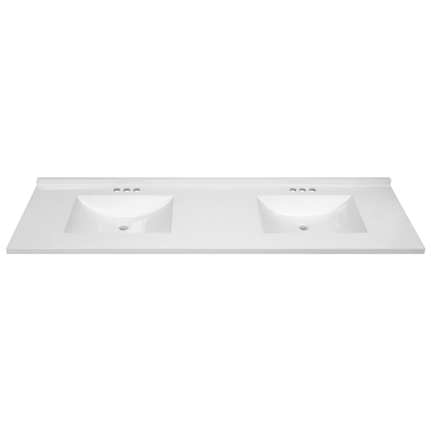 Design House 73-Inch Camilla II Modern Vanity Top with Double Sinks and Backsplash, Improved Packaging, Solid White – Design House, 630277