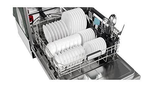 SHARP SDW6767HS Smart Dishwasher Works with Alexa. Includes LED Interior lights, Stainless Steel interior, Heated Dry with Fan Assist, Wash Zone cleans half load on either rack, Adjustable Third Rack