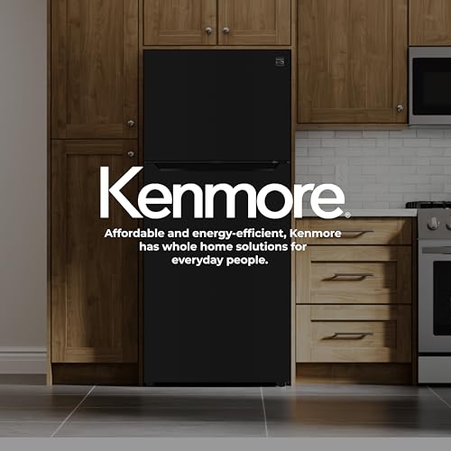 Kenmore 30" Top Mount Refrigerator with Freezer - Adjustable Shelving, Humidity-Controlled Crispers, LED Lighting, ENERGY STAR Certified, Garage Ready, 20.2 cu. ft. Capacity - Black
