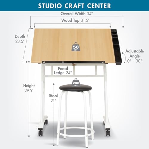 Studio Designs 13240 Craft Center, White/Maple,34" W x 23.5" D x 37.5" H