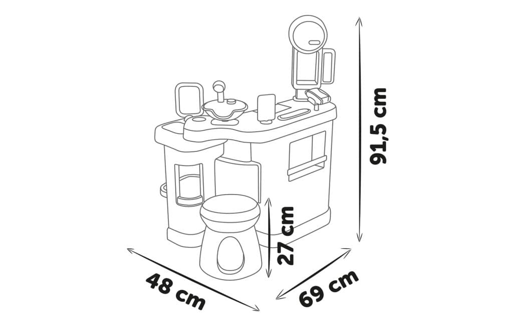Smoby - Barber and Hairdresser Play Salon Shop for Children (69 x 48 x 91,5 cm) - Play Station incl, Toy Accessories for Styling - for Kids Girls and Boys Aged 3 Years and Over