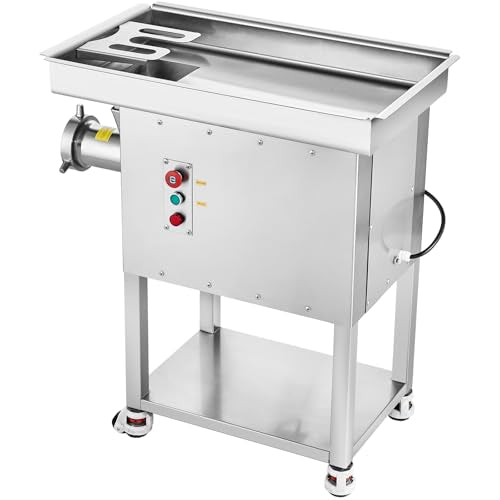 VEVOR Commercial Electric Meat Grinder, 22 Lb/Min Cabinet Meat Grinder, 2200W Industrial Grinder with Blade, Grinding Plate, Sausage Maker, Stainless Steel Meat Mincer Machine for Kitchen, Restaurant