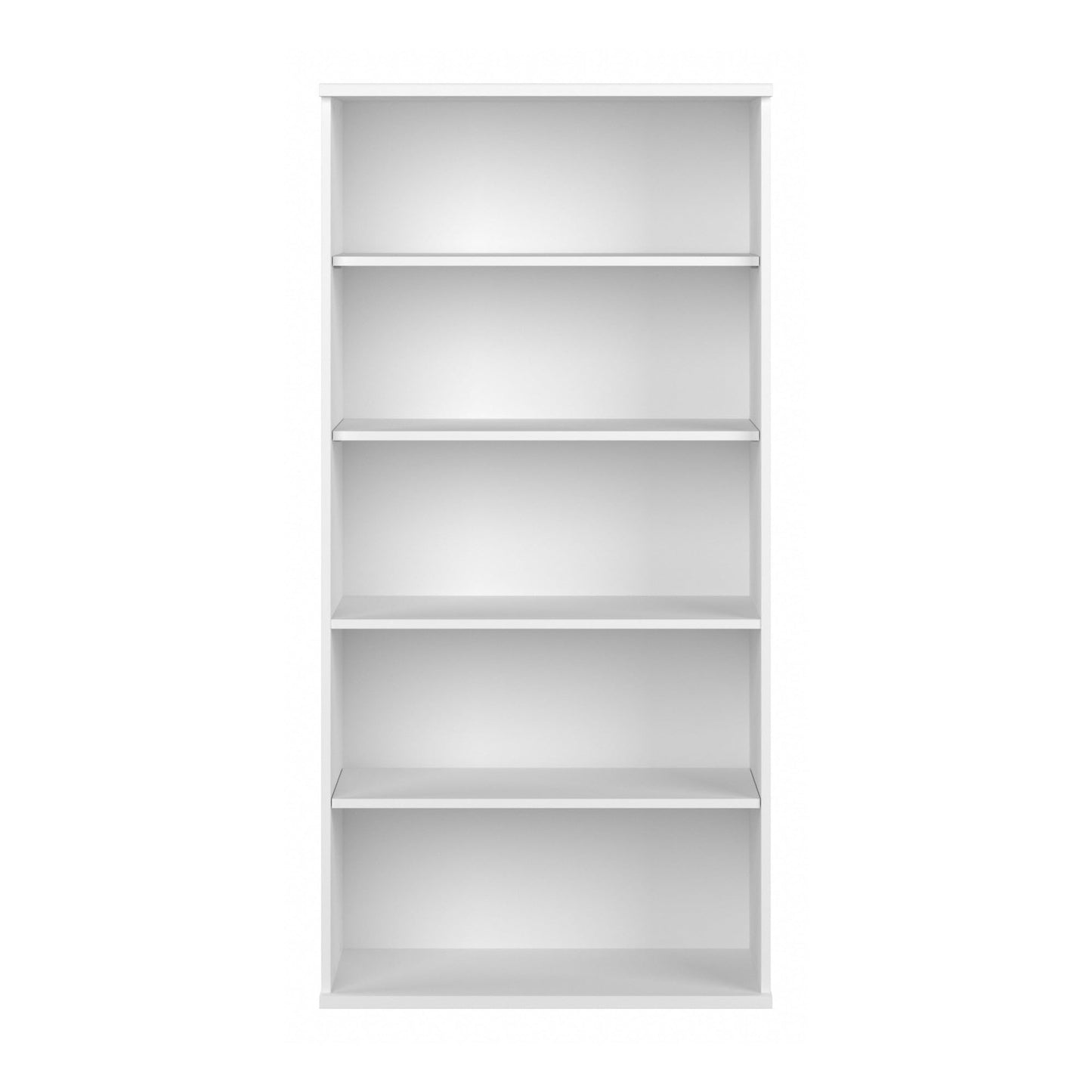 Bush Furniture Studio C Tall 5 Shelf Bookcase in White, Large Bookshelf for Home or Professional Office
