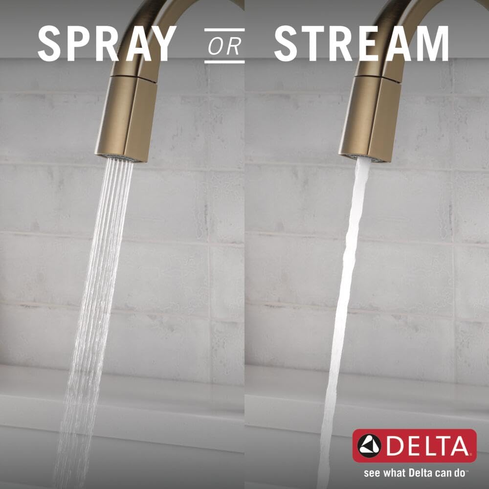 Delta Faucet Monrovia Gold Kitchen Faucet, Kitchen Faucets with Pull Down Sprayer, Kitchen Sink Faucet, Gold Faucet for Kitchen Sink with Magnetic Docking, Lumicoat Champagne Bronze 9191-CZ-PR-DST