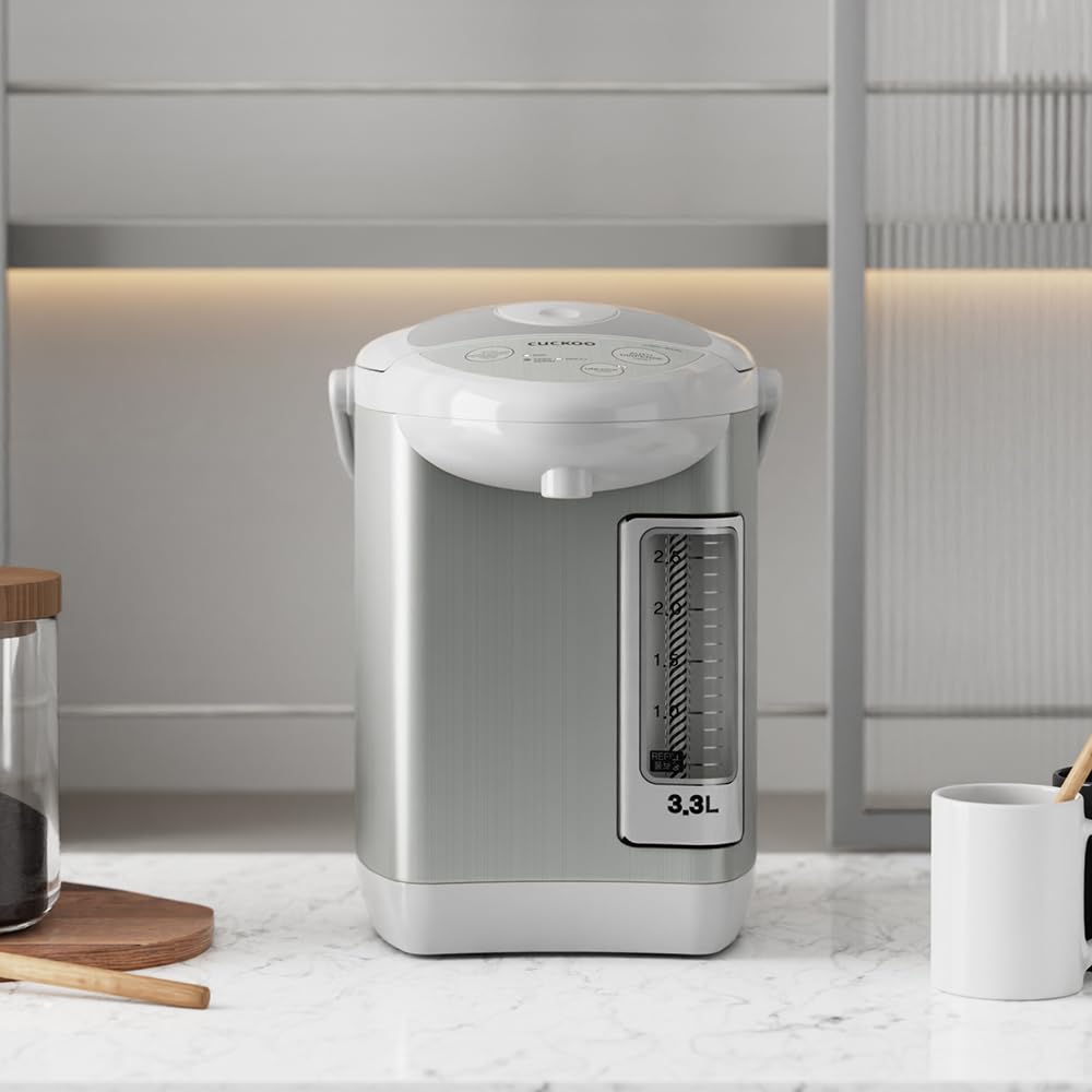 CUCKOO Electric Hot Water Urn Pot Dispenser 3.3L (111 Oz), Safety Lock, Rotating Base, Instant Auto Boiler and Warmer, for Tea & Coffee