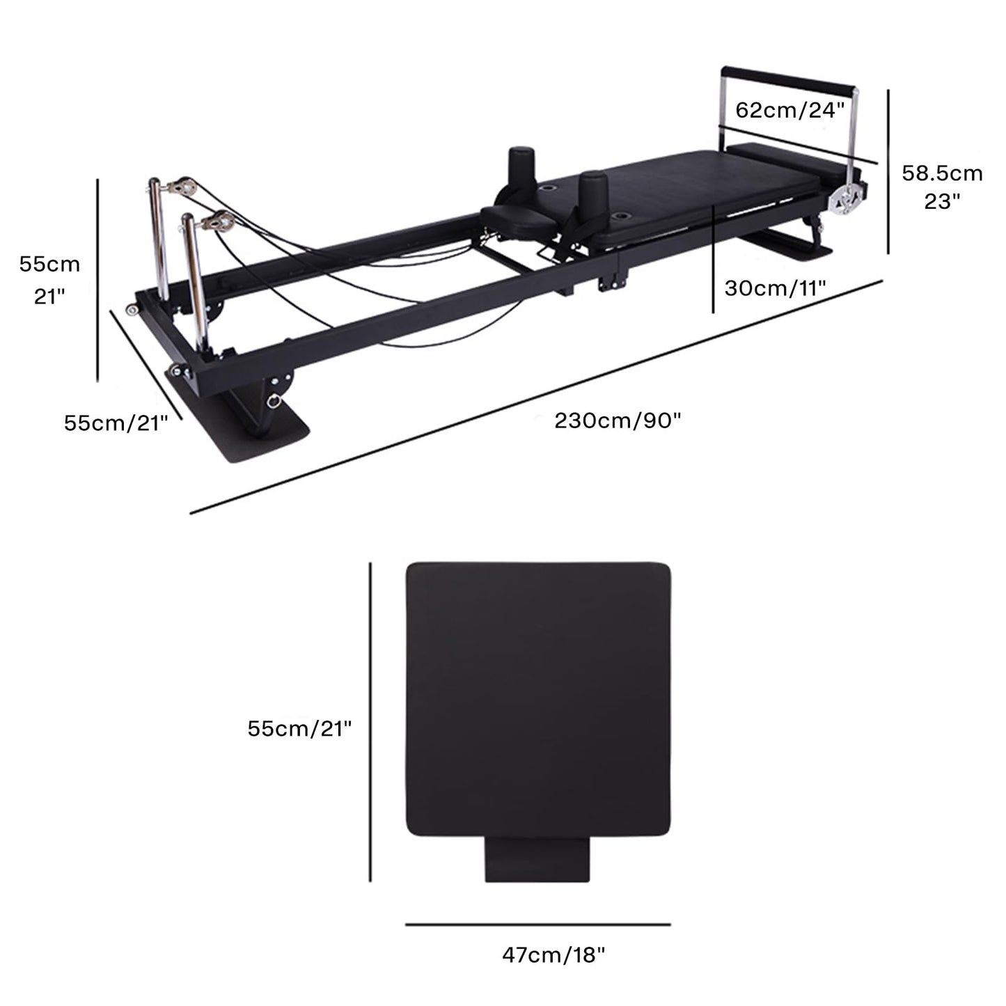 Pilates Reformer,Reformer Pilates Machine Up to 330 lbs Pilates Machine for Home Workout Complete Upgrade Pilates Machine Foldable Pilates Reformer