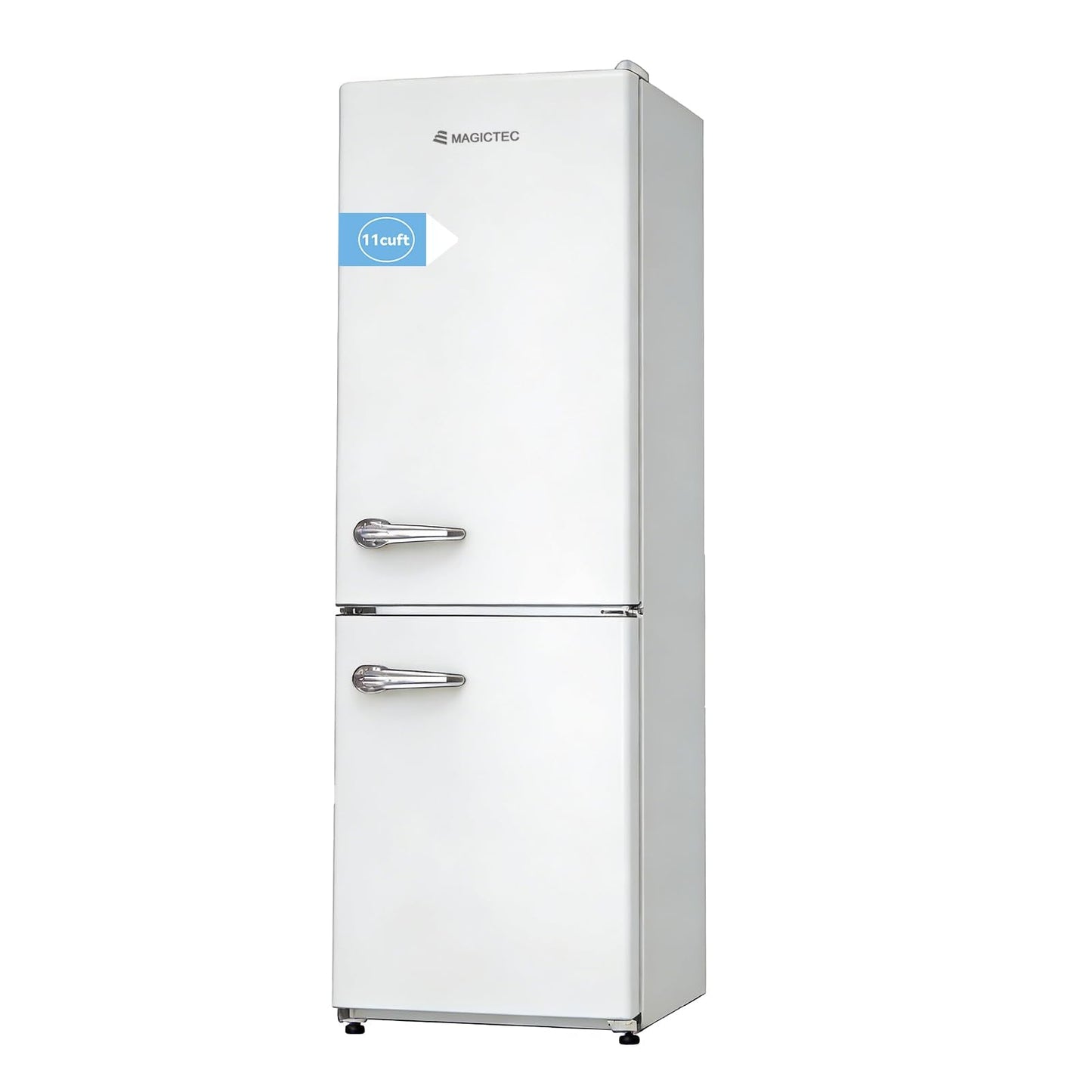 magictec Retro fridge Vintage refrigerator with freezer | Frost free | 11 Cubic feet | 74 Inch | Bottom Mount Fridge for Apartment,Condo,House,Kitchen