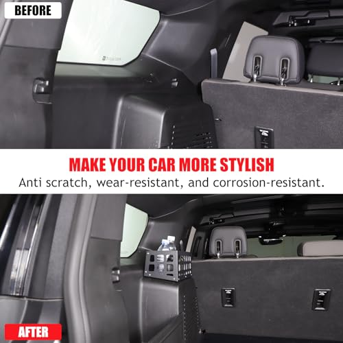 Suetlcoity Aluminum Rear Trunk Cargo Organizer Compatible with 2024 2025 2026 Hummer EV Accessories Trunk Storage Management System Rack Modular Storage Box Basket (Left Side-Black)