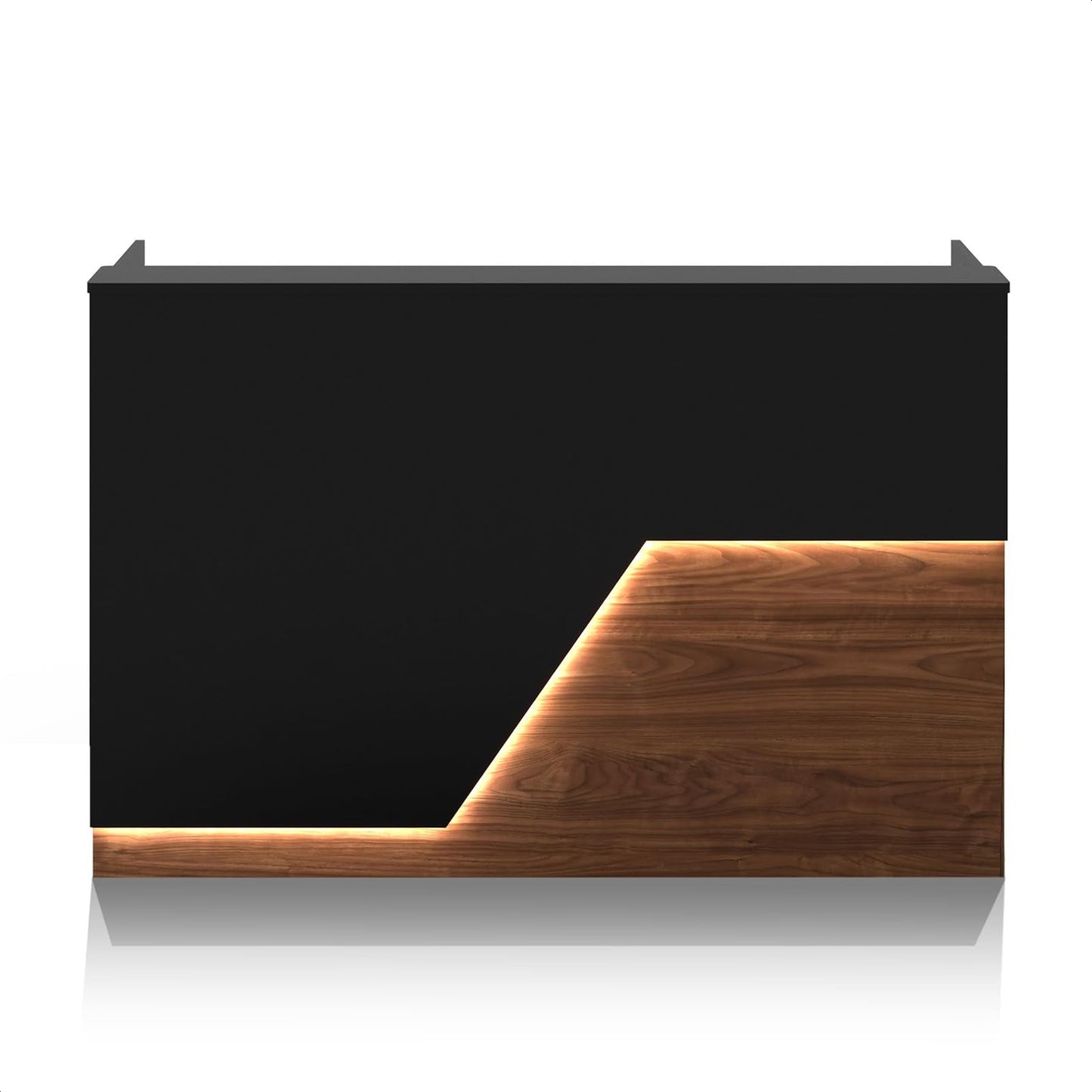 YTElantivo 63" Modern L-Shaped Reception Desk with Counter LED Light,Front Desk Reception Counter with Cable Grommet, Office Receptionist Desks for Office, Salon, Retail Checkout Stand