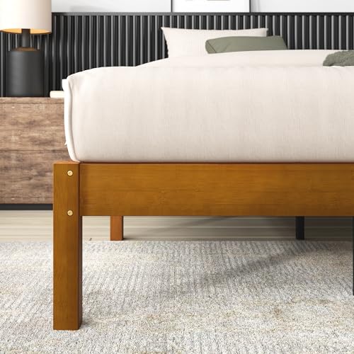 Zinus Ellie 14 Inch King Bamboo Platform Bed Frame, Wood Slat Support, No Box Spring Needed, Easy Assembly, Brown