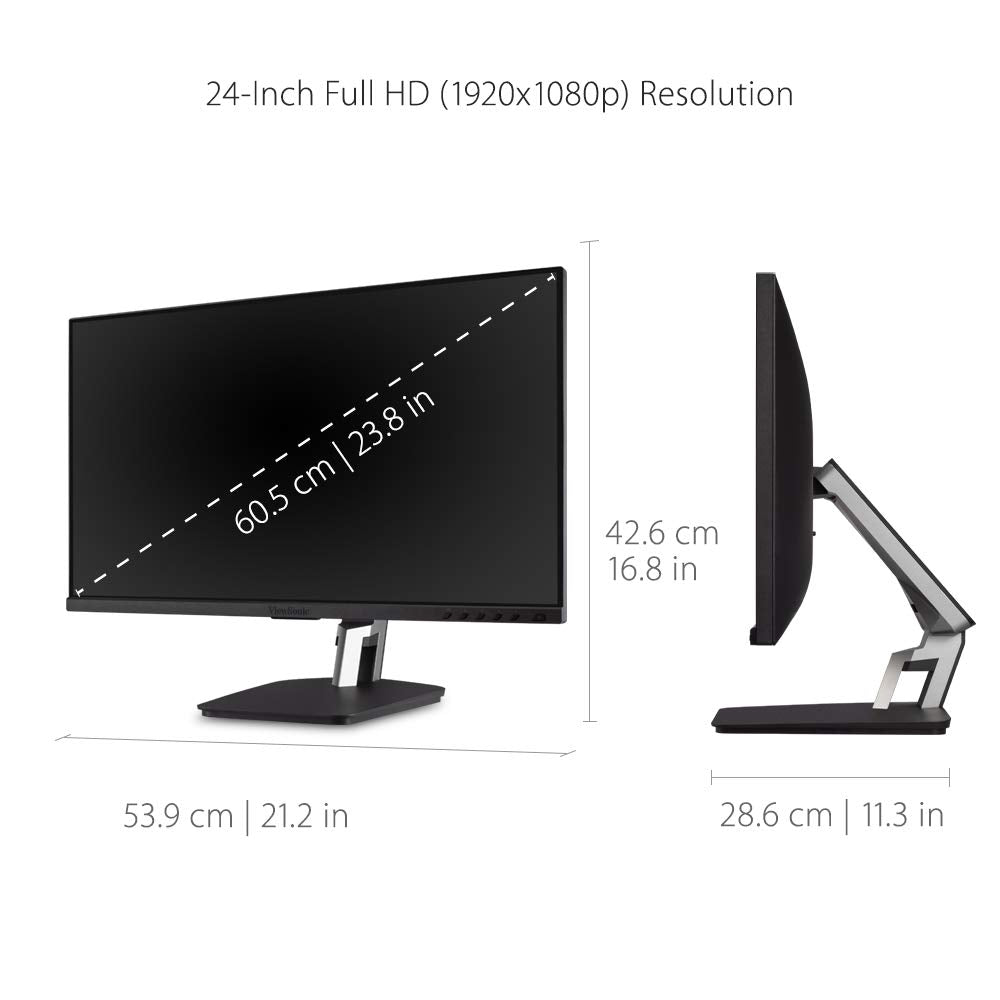 ViewSonic TD2455 24 Inch 1080p IPS 10-Point Multi Touch Screen Monitor with Advanced Dual-Hinge Ergonomics USB C HDMI and DisplayPort Out