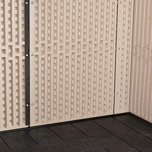 Lifetime Vertical Storage Shed, Desert Sand, Resin Outdoor Tool Shed with Lockable Doors and Weather-Resistant Panels