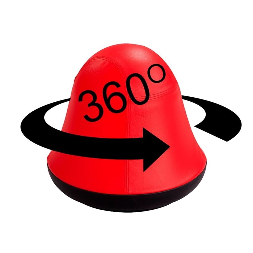 Safco Runtz Swivel Ball Chair for Kids, Anti-Burst, Exercise Ball Chair, 360° Rotation, Supports Movement, Better Posture and Balance, Red