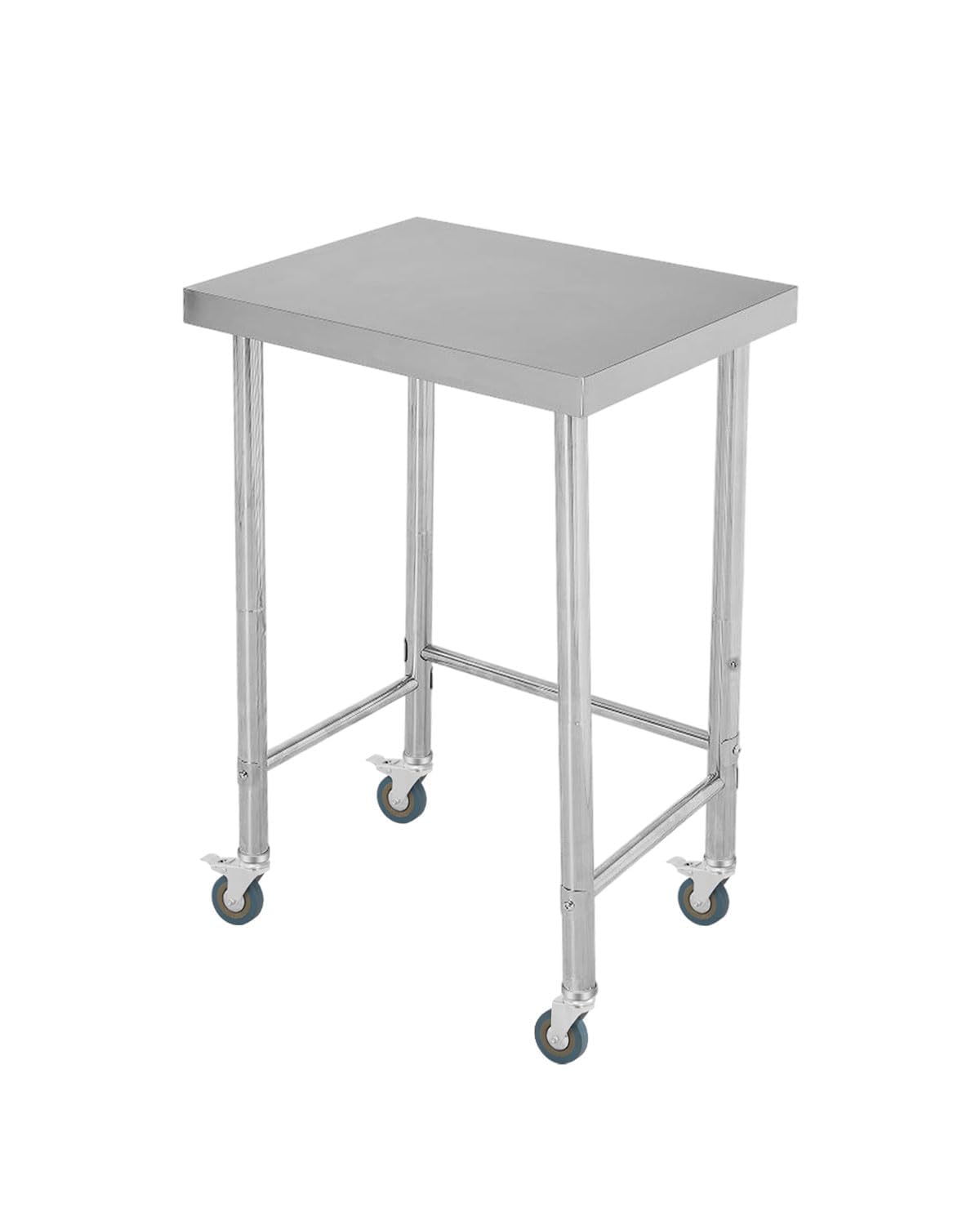 18X24x35 Inch Stainless Steel Table, NSF Heavy Duty Worktable with Open Base & Casters, Rust-Resistant Utility Prep Table for Kitchen, Restaurant, Garage, Indoor/Outdoor