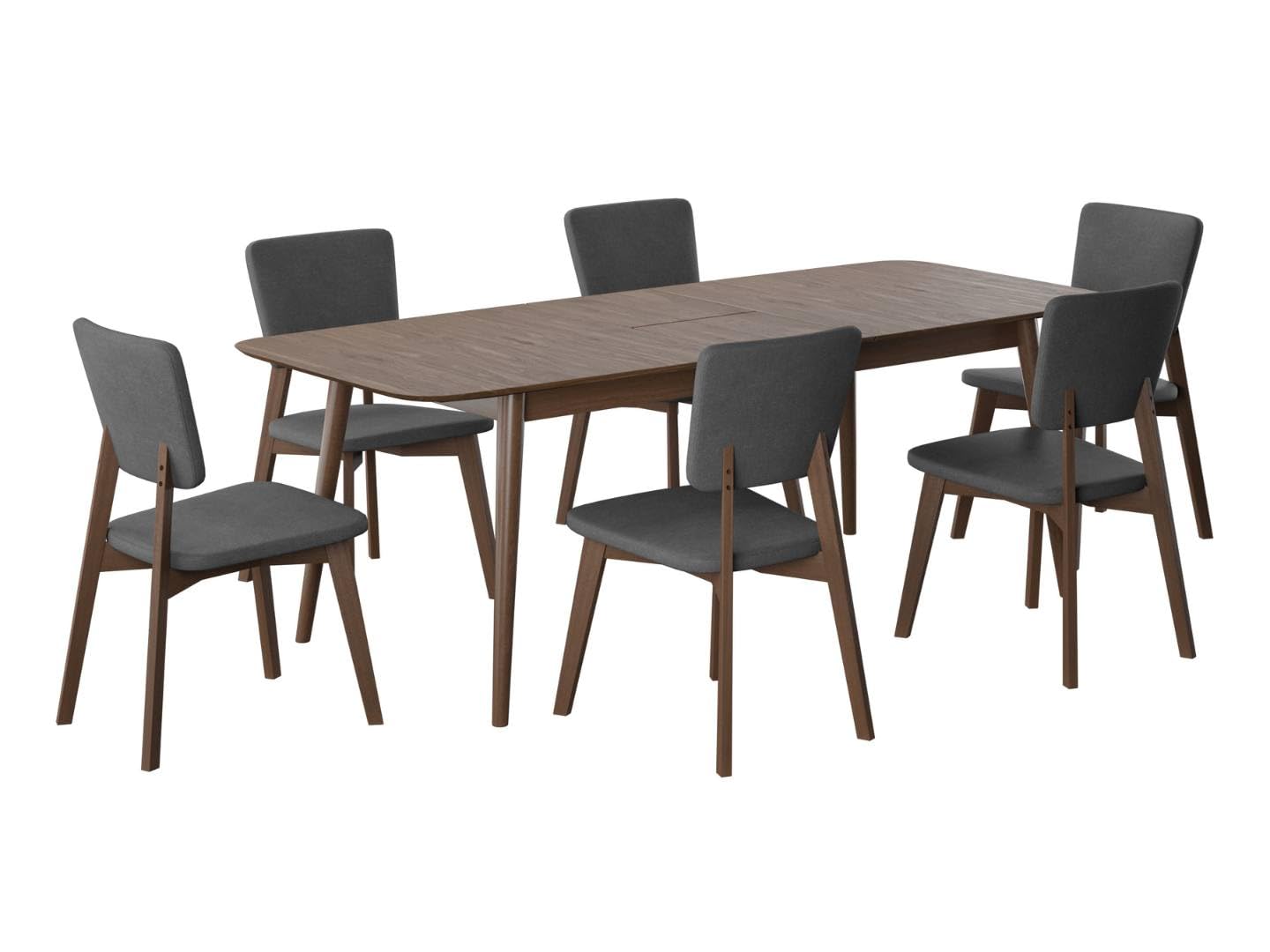 Urban Elements Modern Dining Set for 4 6 8 and 10 – Elegant Natural Walnut/Oak Finish, Comfortable Seating, Perfect for Family Gatherings and Contemporary Spaces