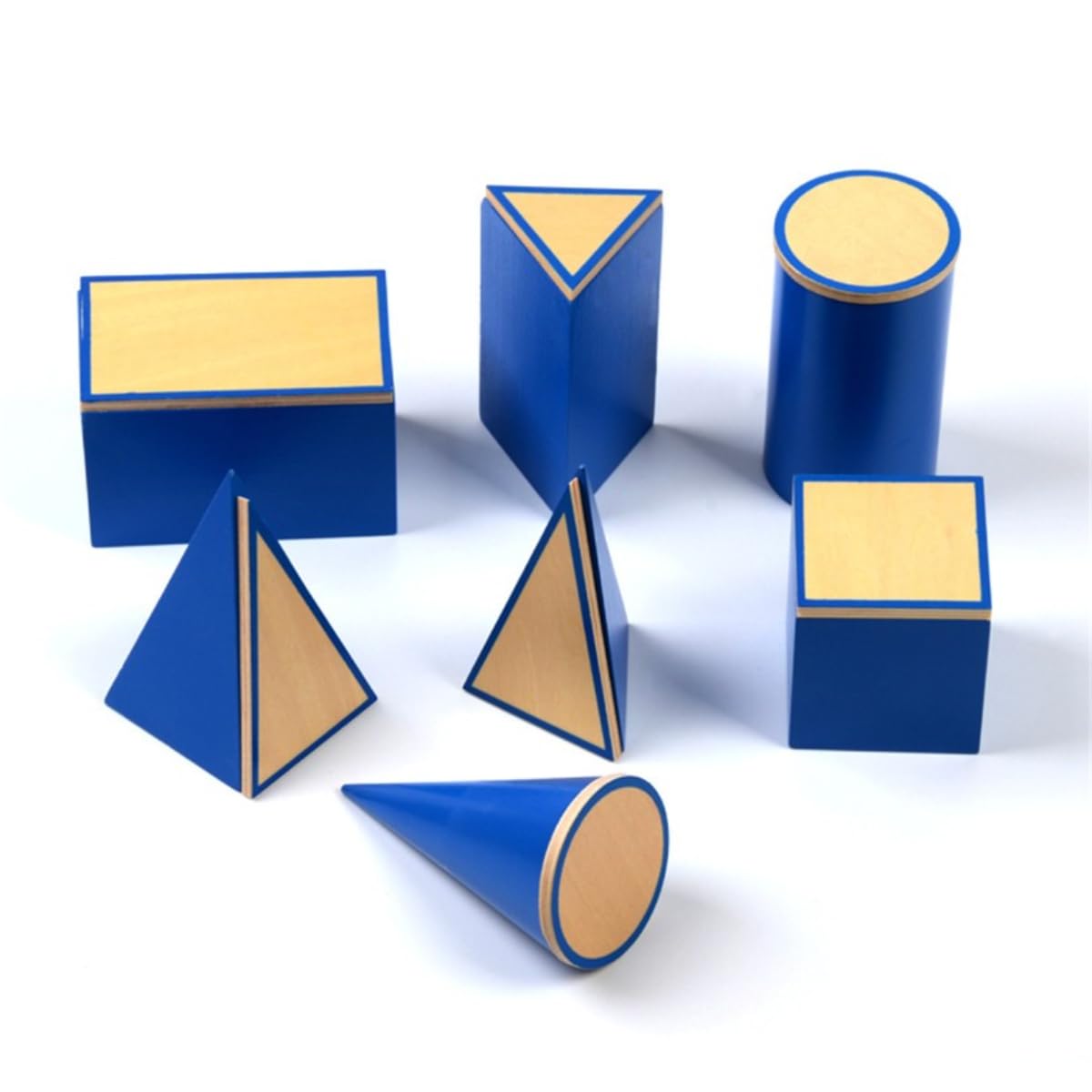 Gudong Baby Toy Montessori Geometric Solids with Stands Bases and Box Early Childhood Education Kids Toys Geometric Shape Cognitive Matching Educational Toy